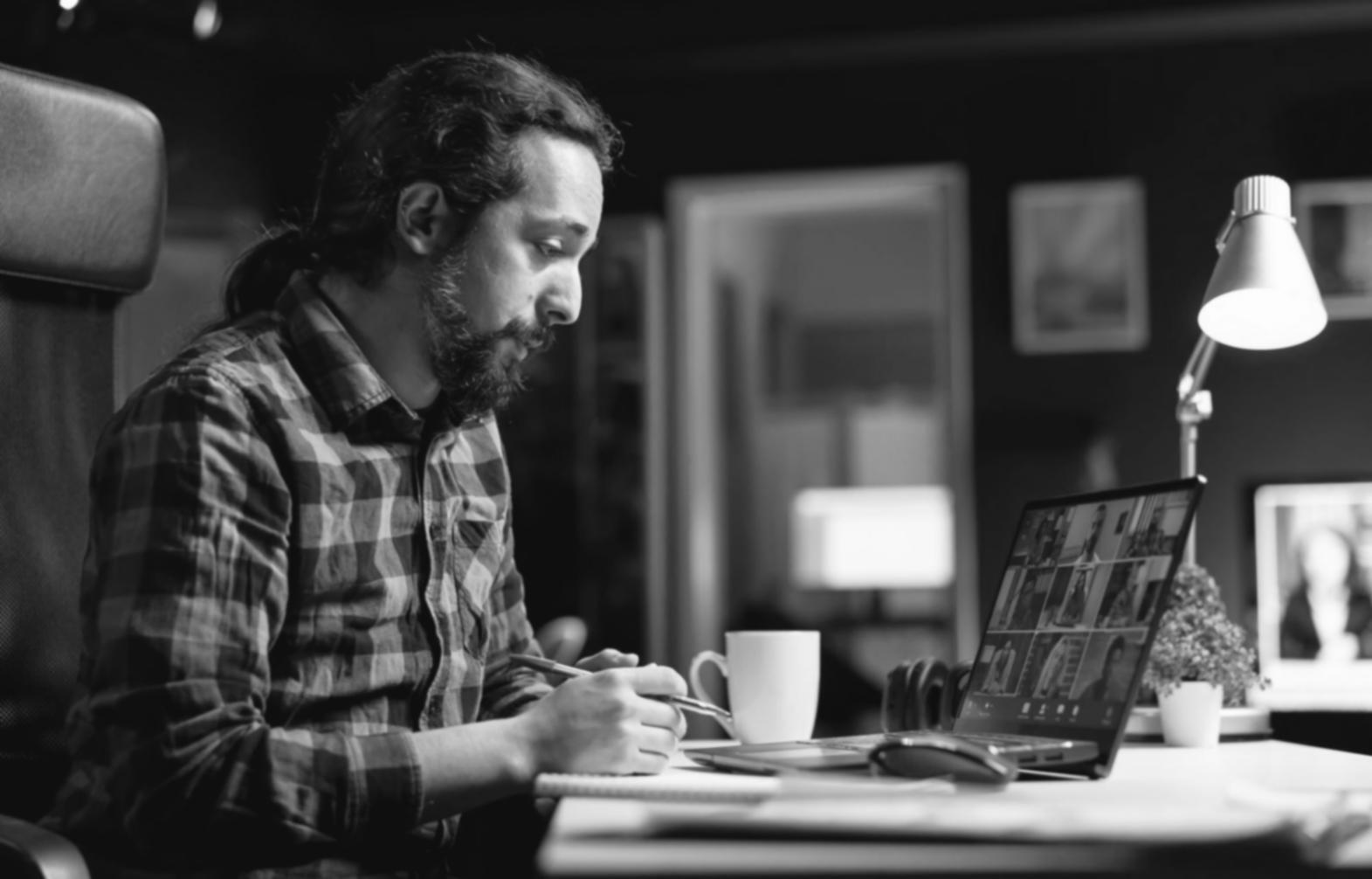 Designer workspace showing color palette development with physical swatches and digital tools